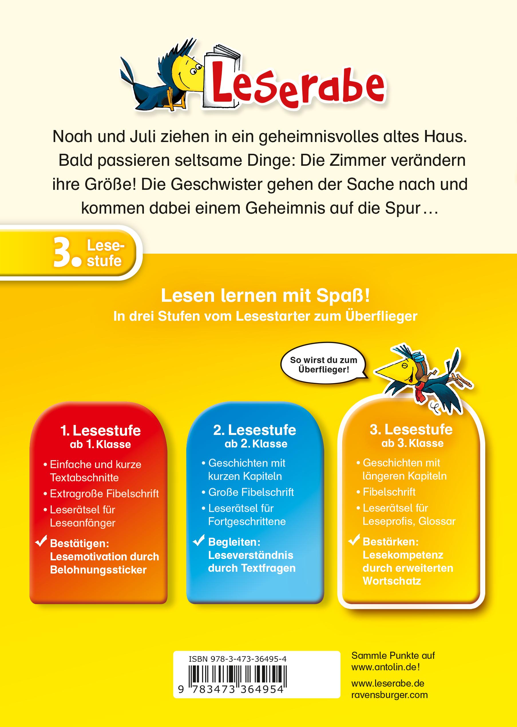 Rückseitencover Das Zauberhaus - Leserabe 3. Klasse - Erstlesebuch für Kinder ab 8 Jahren