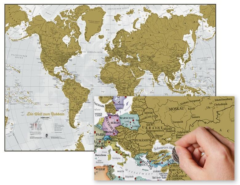 Vorderes Coverbild Die Welt zum Rubbeln. Scratch Map Deutsch