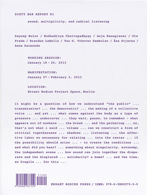 Vorderes Coverbild Dirty Ear Report #1