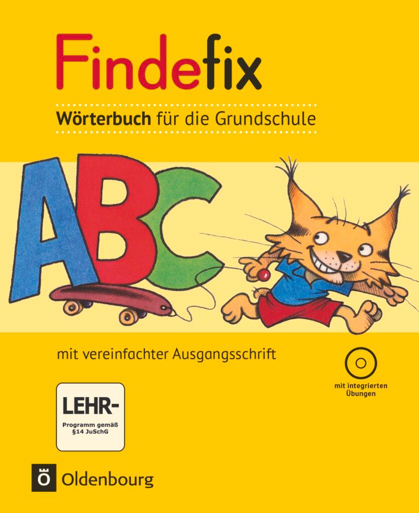 Vorderes Coverbild Findefix Wörterbuch in vereinfachter Ausgangsschrift mit CD-ROM