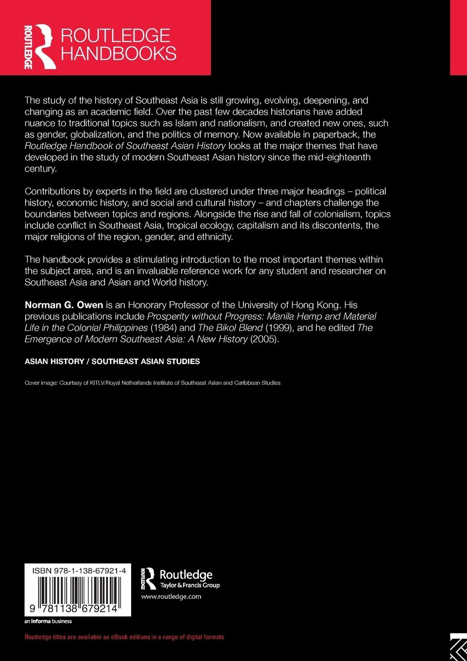 Rückseitencover Routledge Handbook of Southeast Asian History