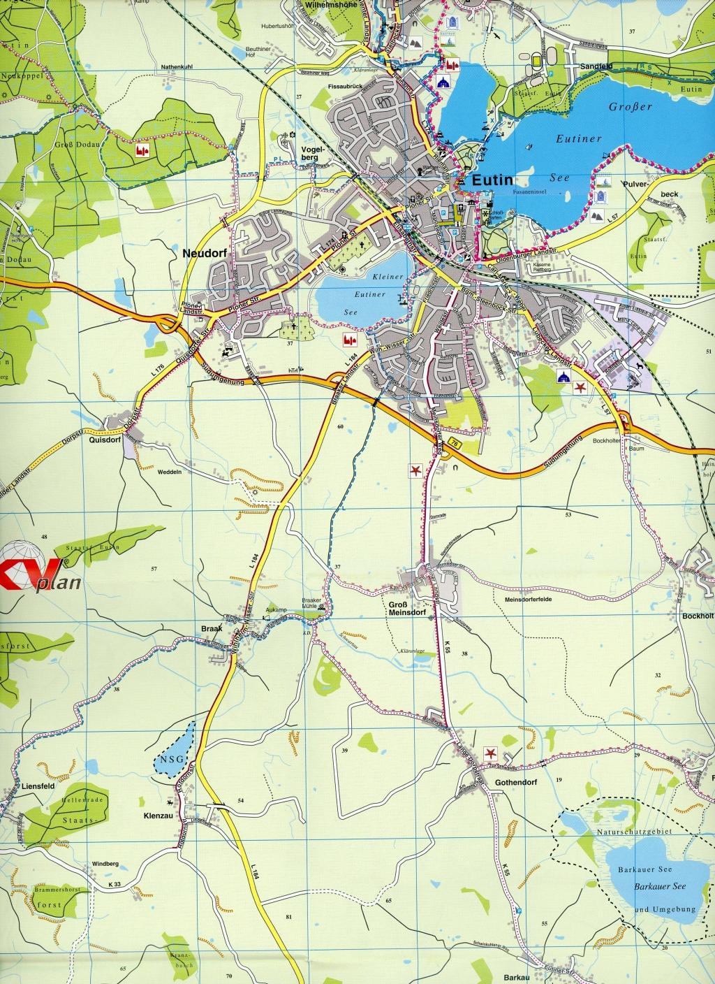Beispielinhalt (Bild) Ostholstein Mitte (Bad Malente, Eutin, Grömitz, Dahme, Lensahn, Scharbeutz), KVplan, Radkarte/Freizeitkarte, 1:30.000
