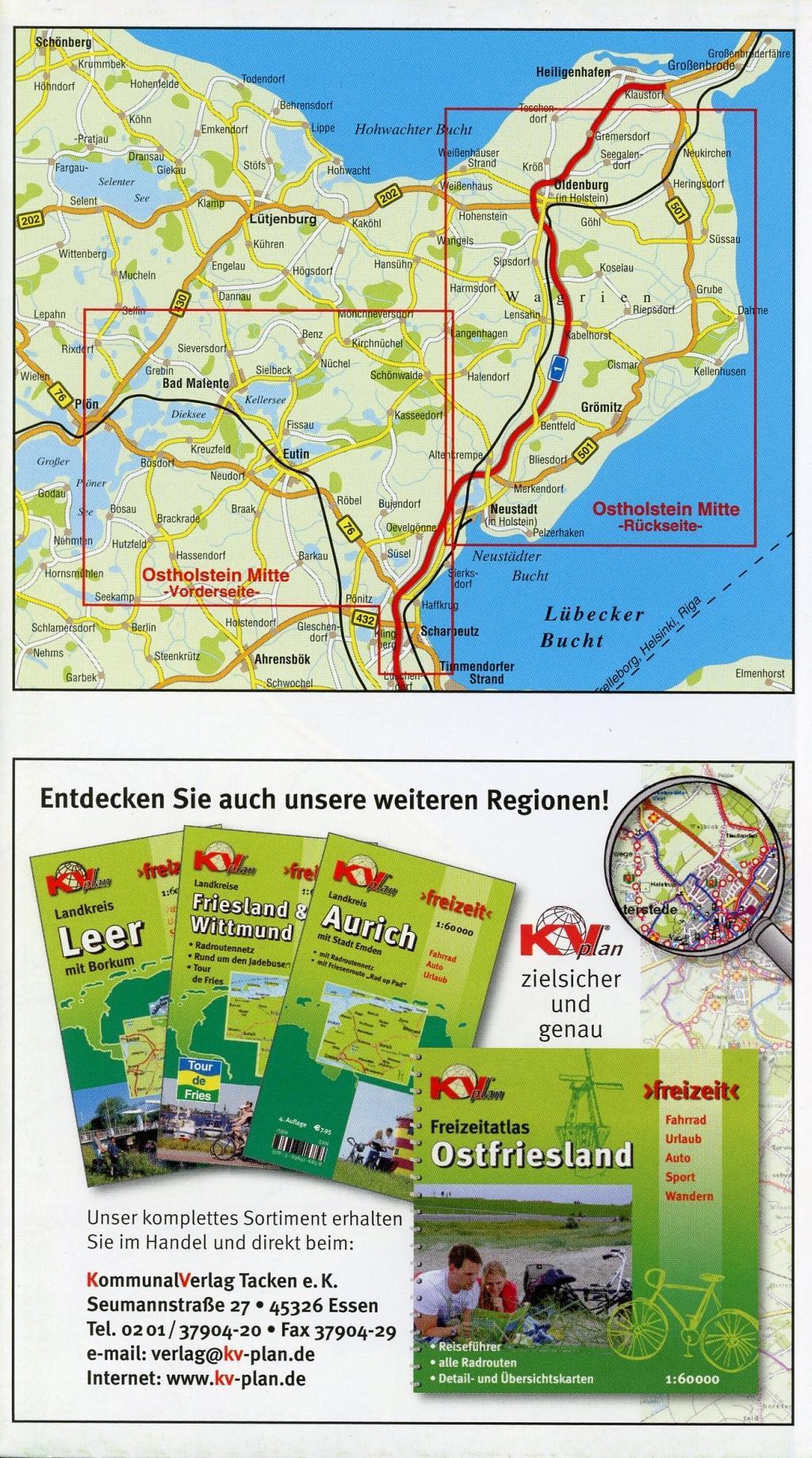 Beispielinhalt (Bild) Ostholstein Mitte (Bad Malente, Eutin, Grömitz, Dahme, Lensahn, Scharbeutz), KVplan, Radkarte/Freizeitkarte, 1:30.000