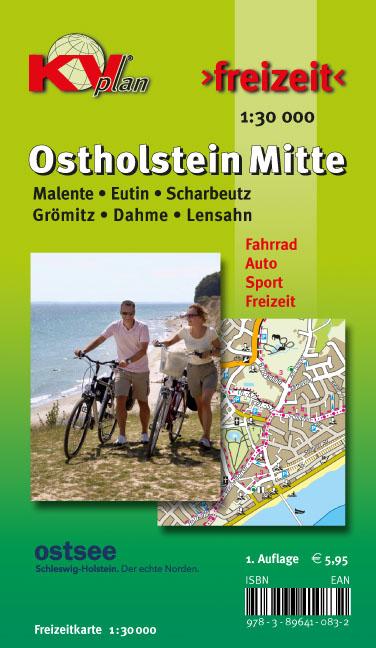 Vorderes Coverbild Ostholstein Mitte (Bad Malente, Eutin, Grömitz, Dahme, Lensahn, Scharbeutz), KVplan, Radkarte/Freizeitkarte, 1:30.000
