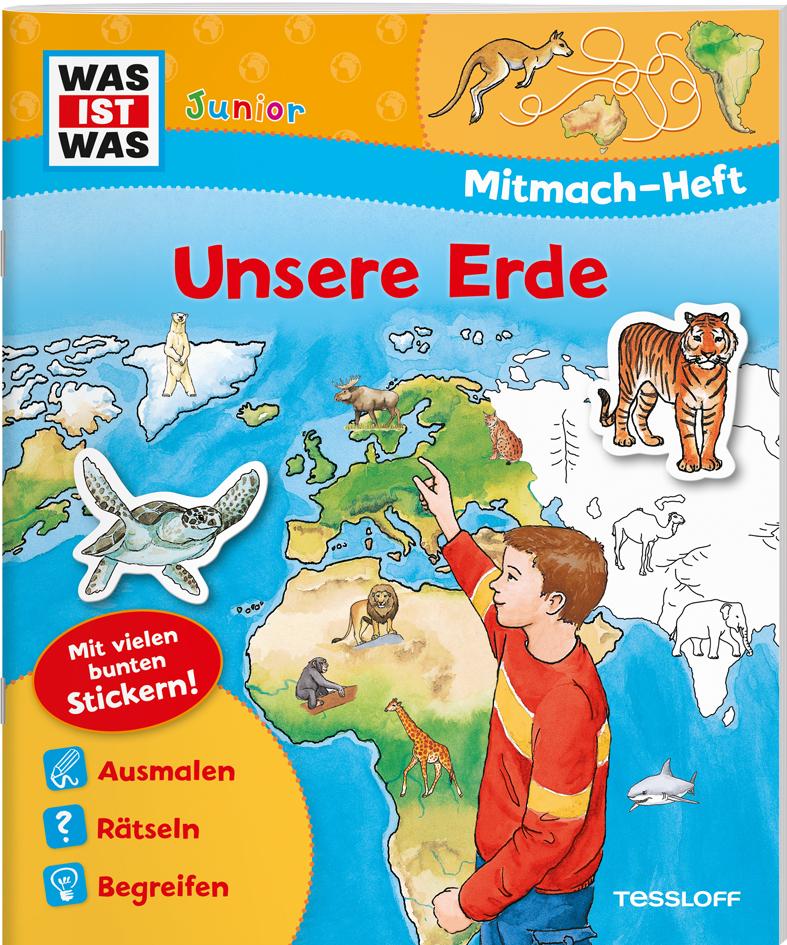 Vorderes Coverbild WAS IST WAS Junior Mitmach-Heft Unsere Erde