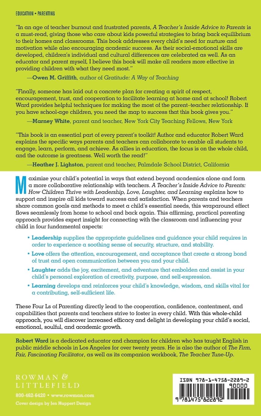 Rückseitencover Teacher's Inside Advice to Parents