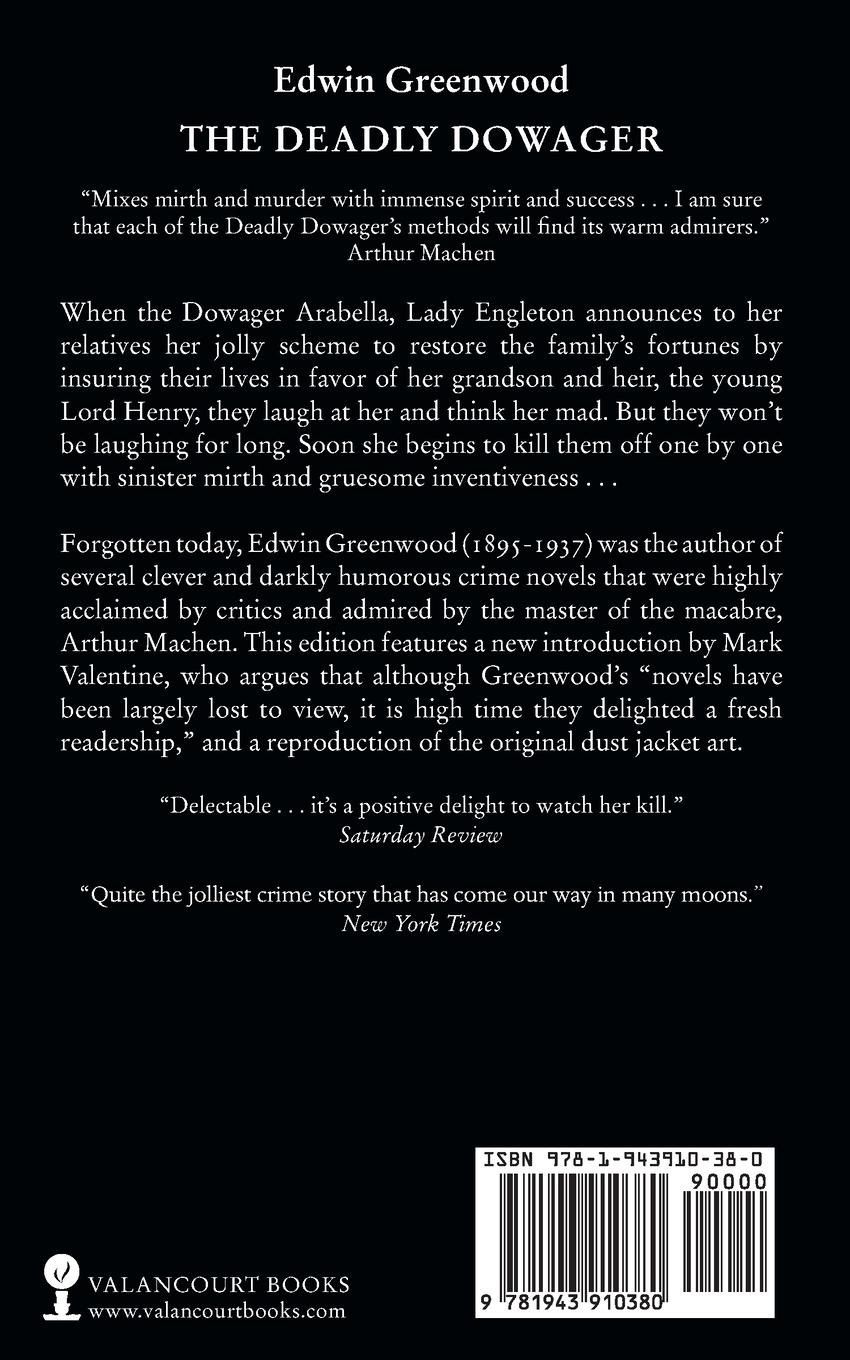 Rückseitencover The Deadly Dowager (Valancourt 20th Century Classics)