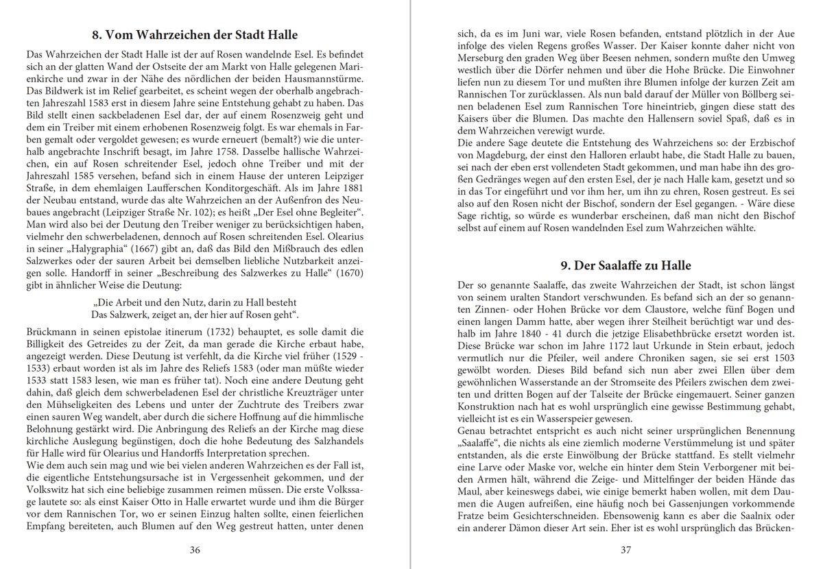 Beispielinhalt (Bild) Die Sagen der Stadt Halle und des Saalkreises