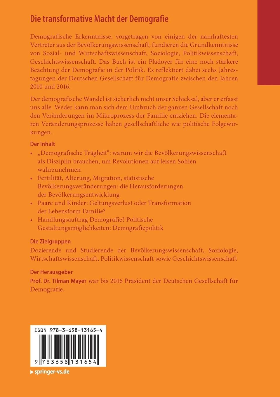 Rückseitencover Die transformative Macht der Demografie