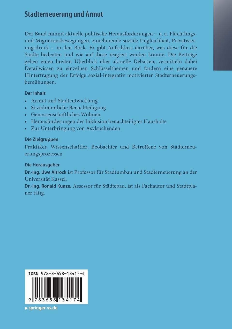 Rückseitencover Stadterneuerung und Armut
