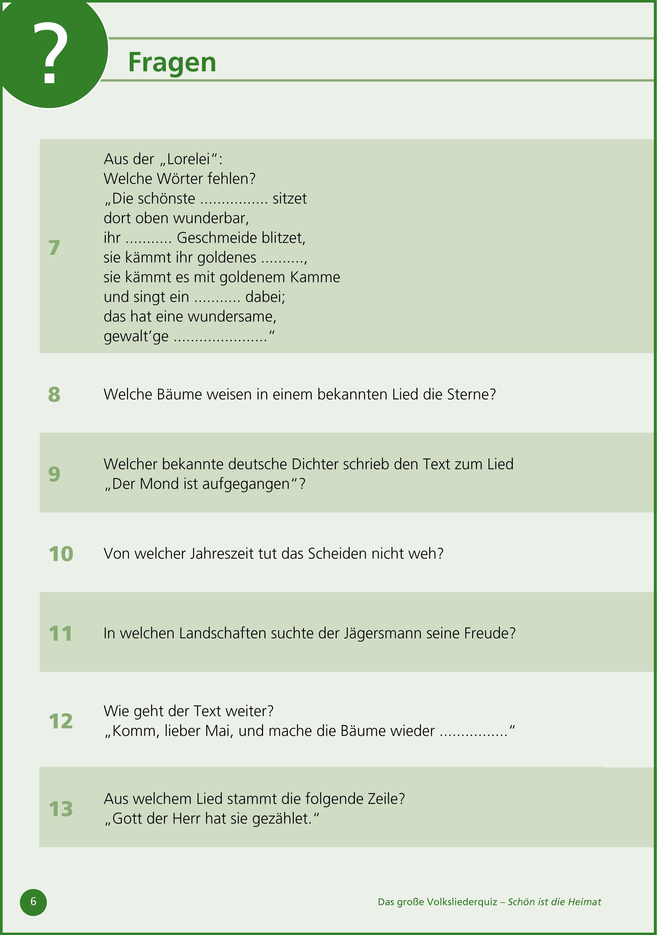 Beispielinhalt (Bild) Schön ist die Heimat ... Raten und Singen