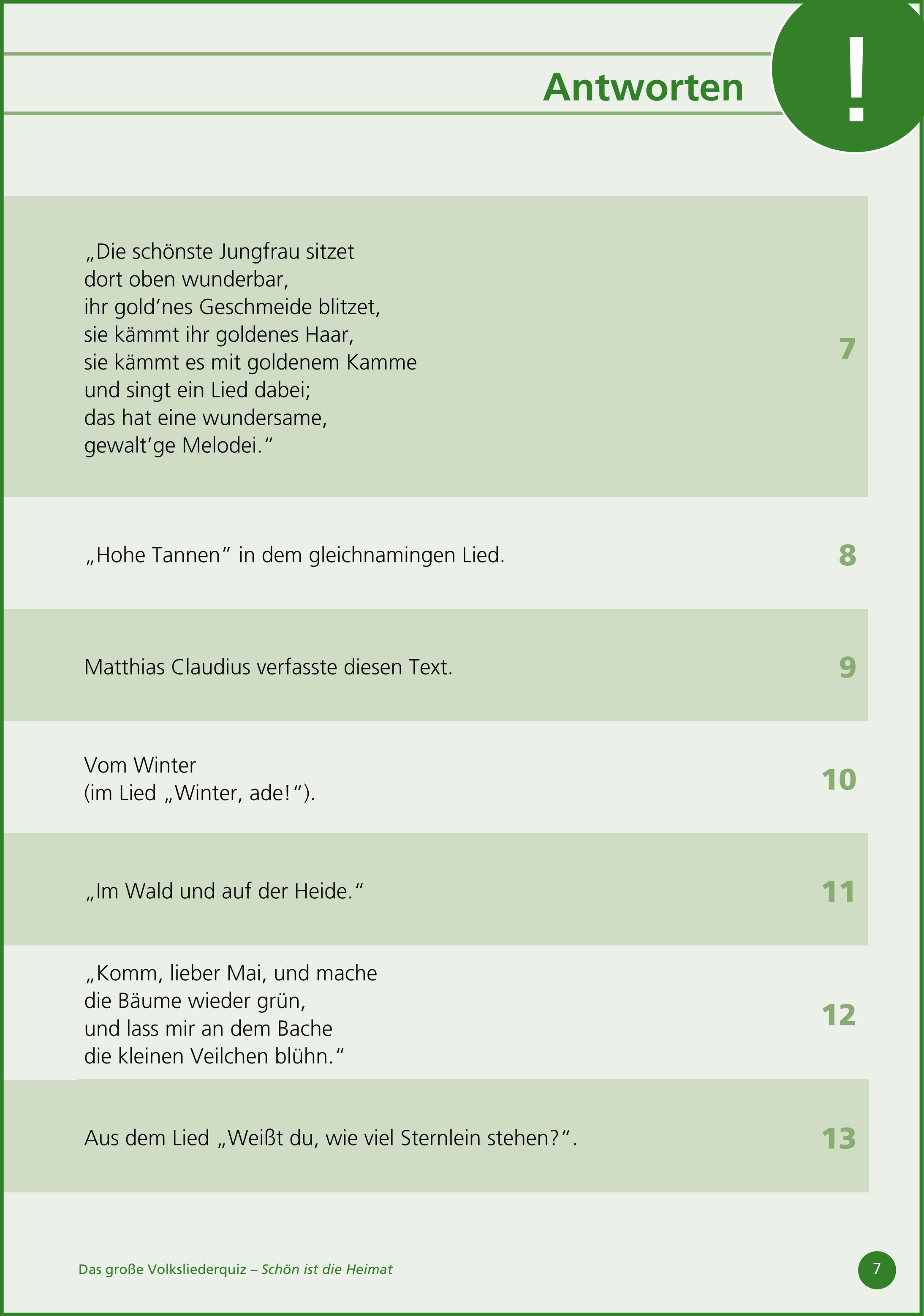 Beispielinhalt (Bild) Schön ist die Heimat ... Raten und Singen