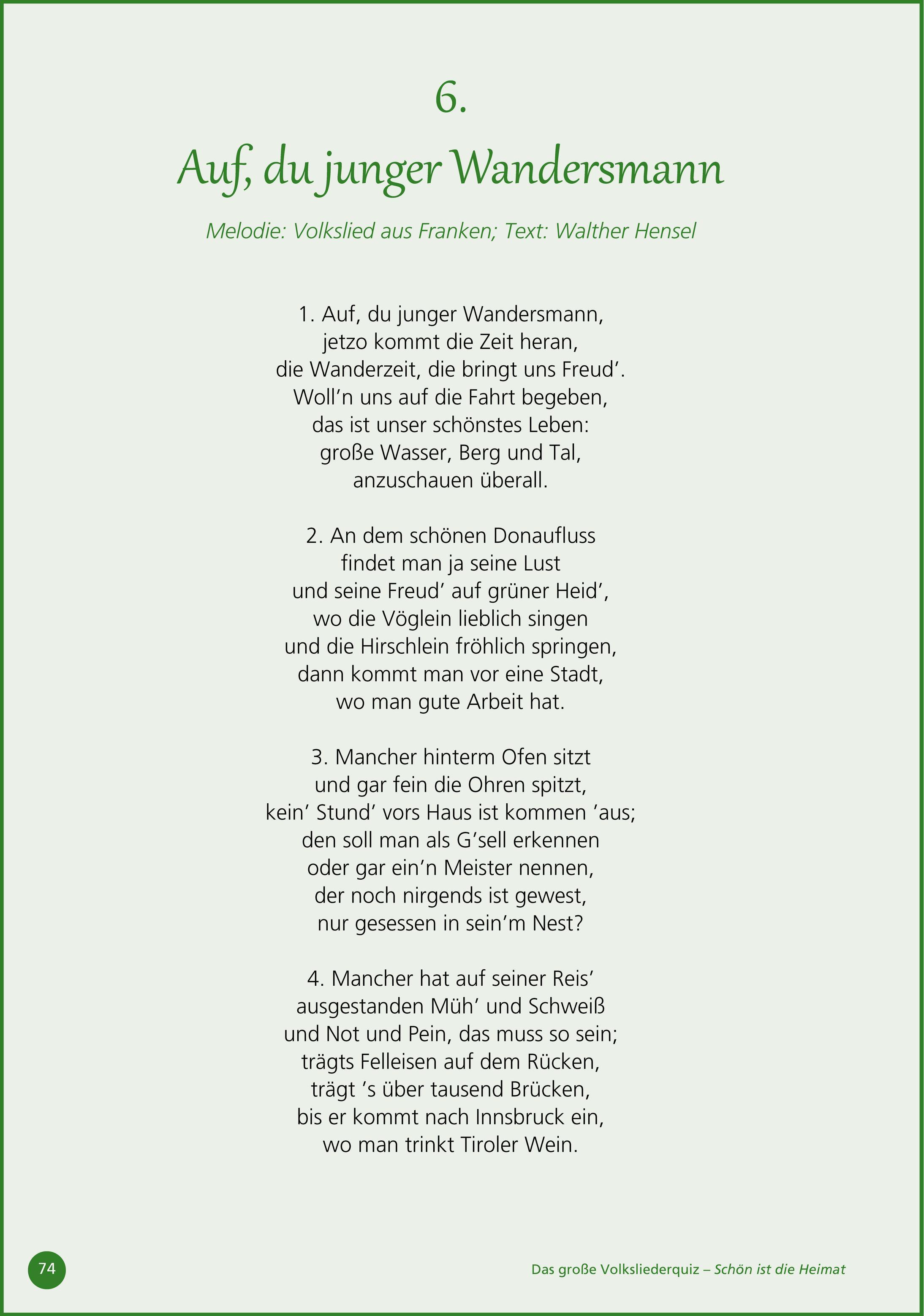 Beispielinhalt (Bild) Schön ist die Heimat ... Raten und Singen