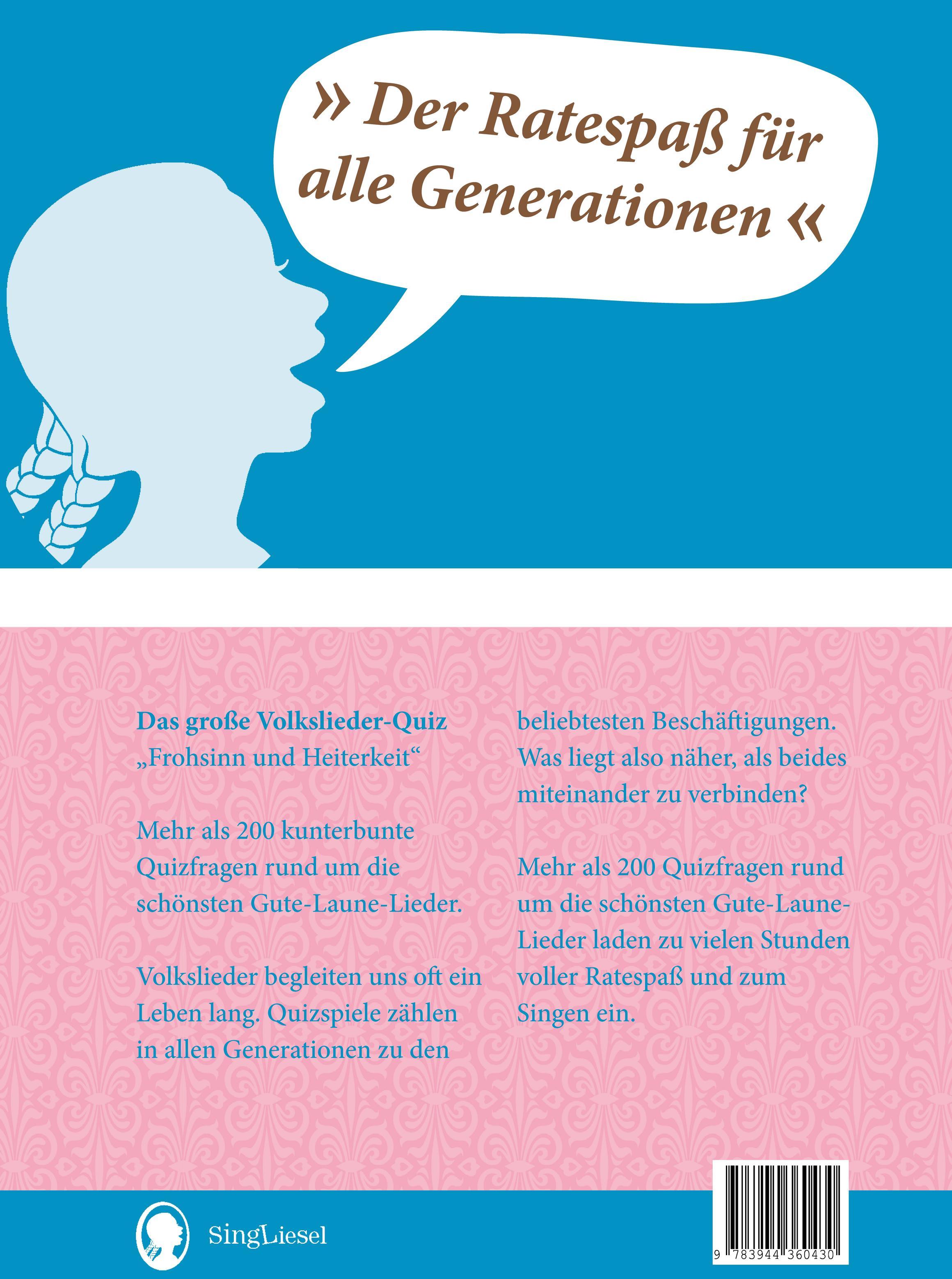 Beispielinhalt (Bild) Frohsinn und Heiterkeit ... Raten und Singen