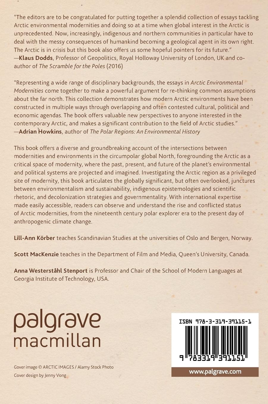 Rückseitencover Arctic Environmental Modernities