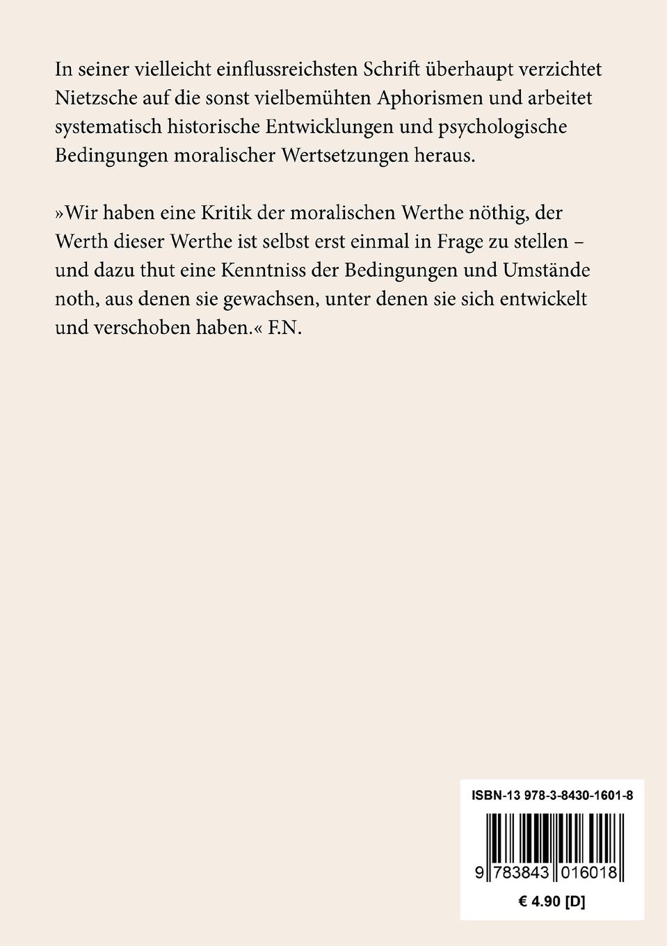 Rückseitencover Zur Genealogie der Moral