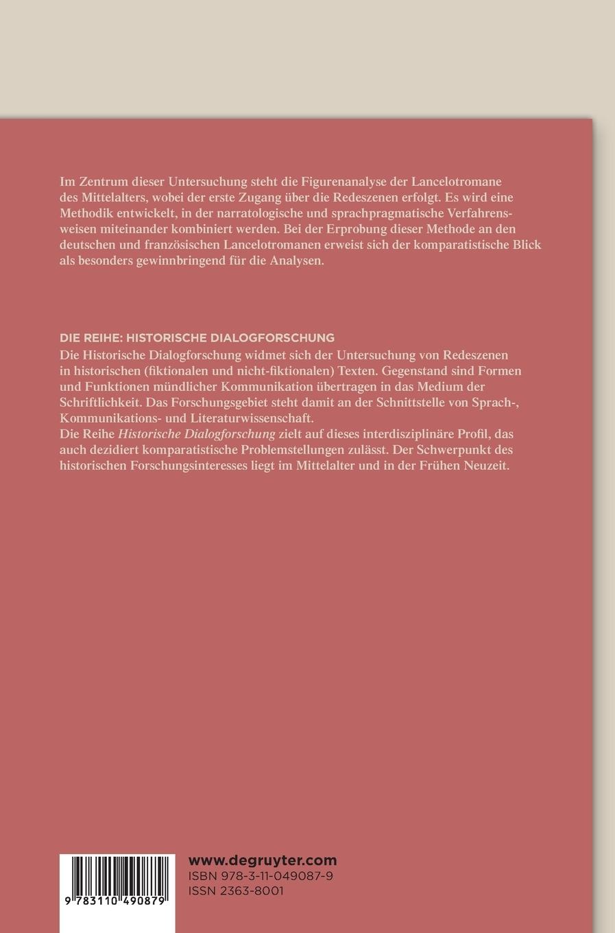 Rückseitencover Die Redeszenen in Chrétiens 'Chevalier de la Charrete', in Ulrichs 'Lanzelet' und im 'Prosalancelot'