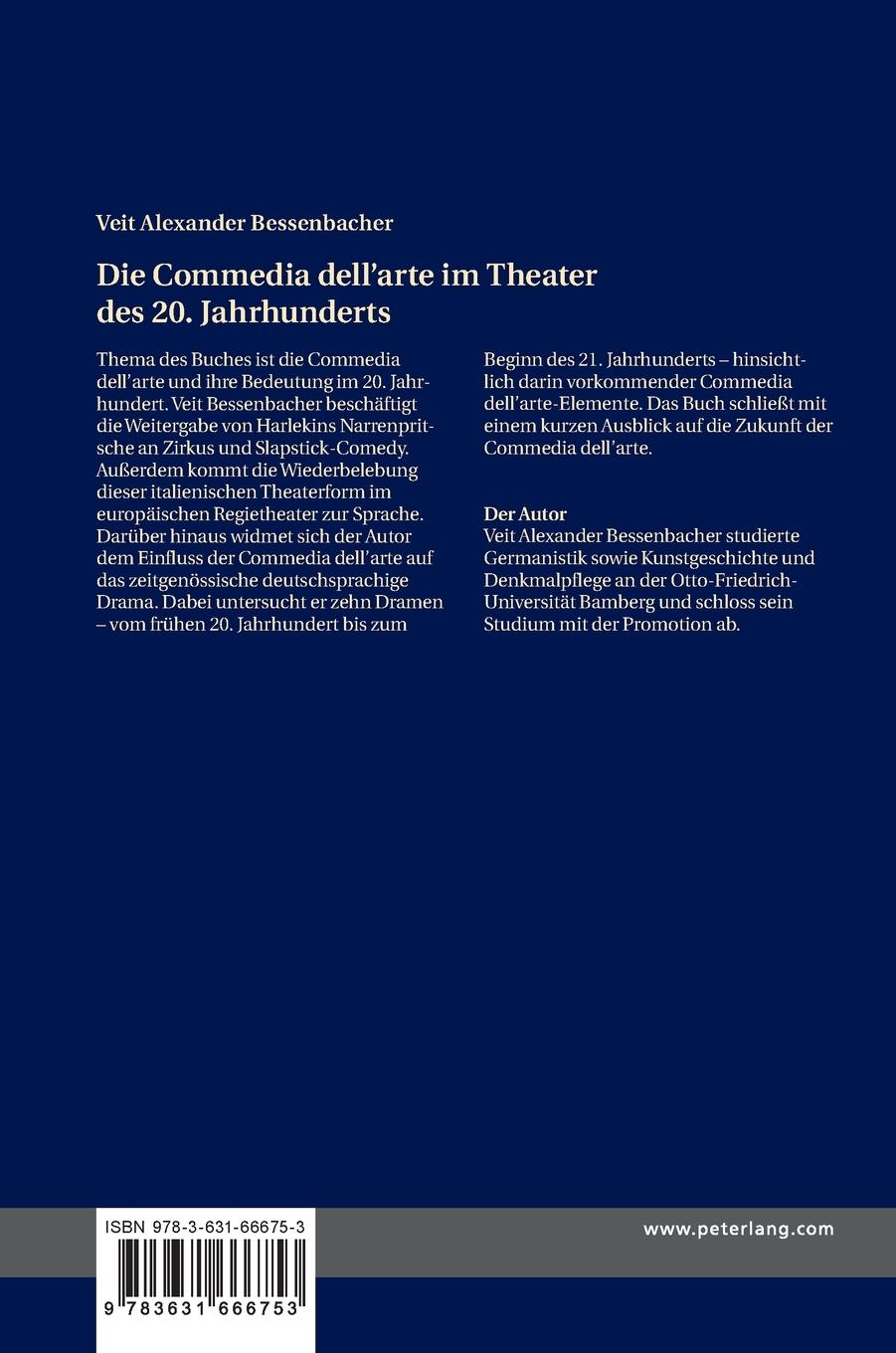 Rückseitencover Die Commedia dell'arte im Theater des 20. Jahrhunderts