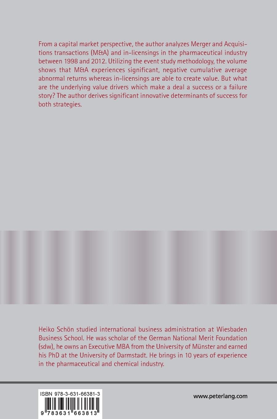 Rückseitencover Pharma M&A versus alliances and its underlying value drivers