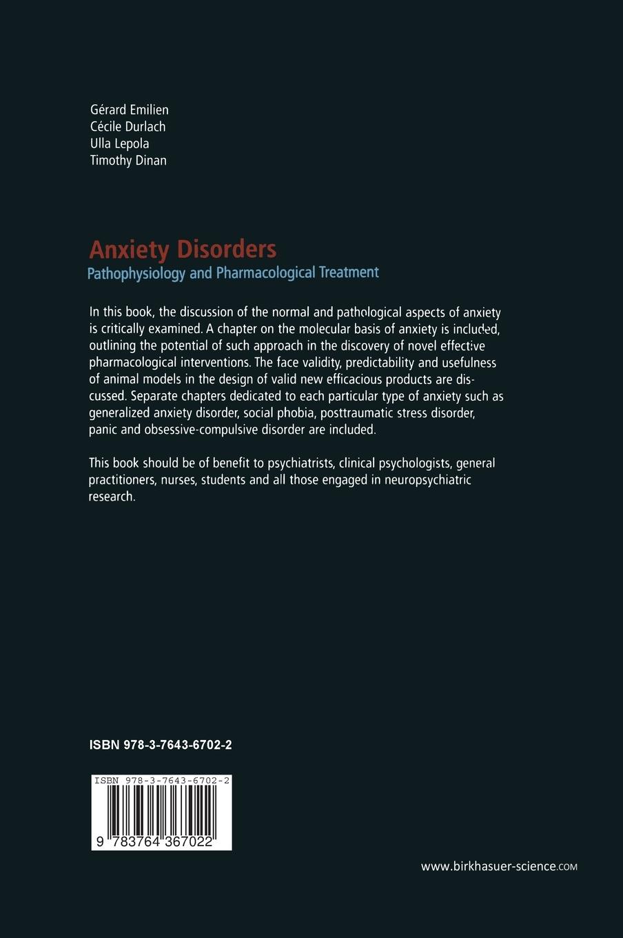 Rückseitencover Anxiety Disorders