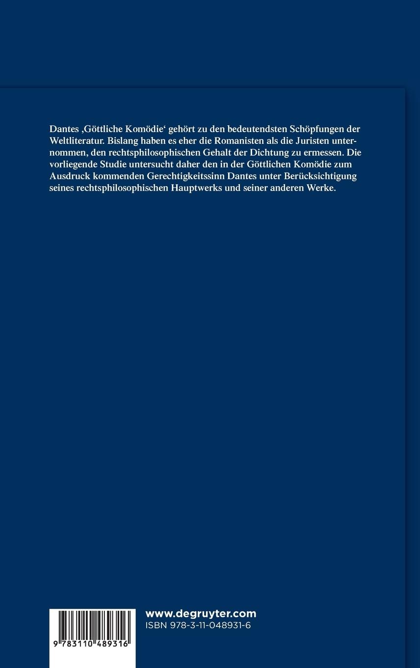 Rückseitencover Dante Alighieris Gerechtigkeitssinn