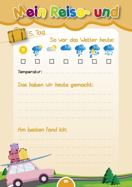 Beispielinhalt (Bild) Mein Reise- und Ferientagebuch