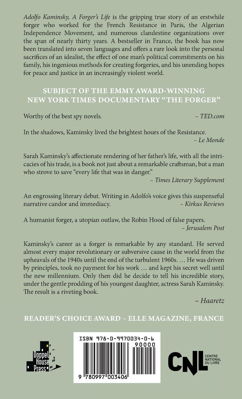 Rückseitencover Adolfo Kaminsky: A Forger's Life