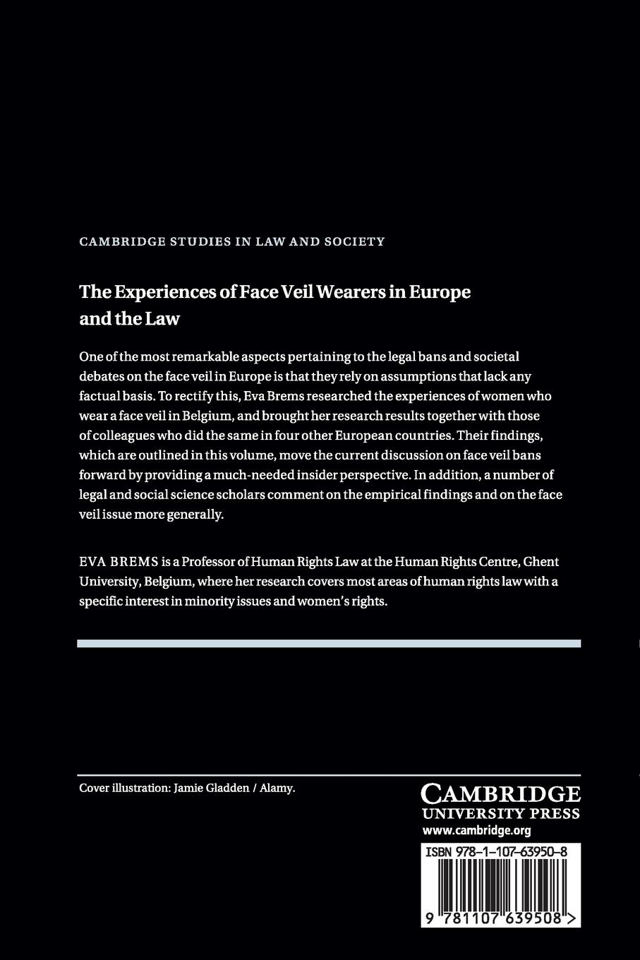 Rückseitencover The Experiences of Face Veil Wearers in Europe and the Law