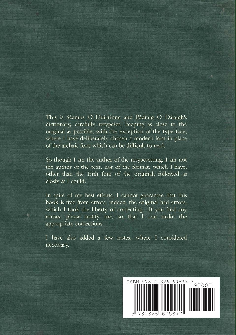 Rückseitencover The Educational IRISH-ENGLISH Pronouncing Dictionary