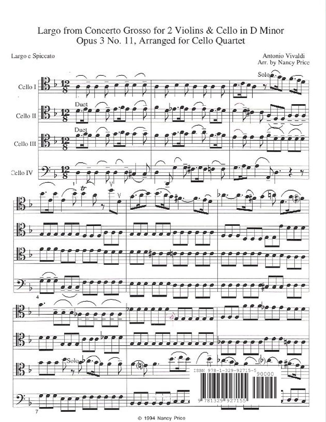 Rückseitencover Cello and Double Bass Ensemble Music