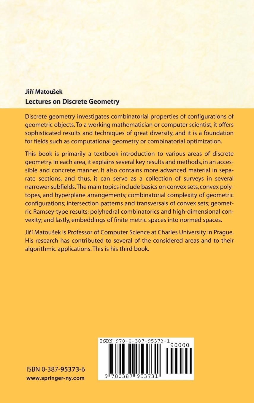 Rückseitencover Lectures on Discrete Geometry