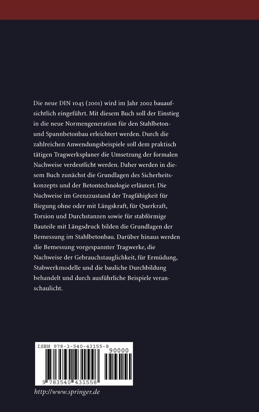 Rückseitencover Stahlbeton- und Spannbetontragwerke nach DIN 1045