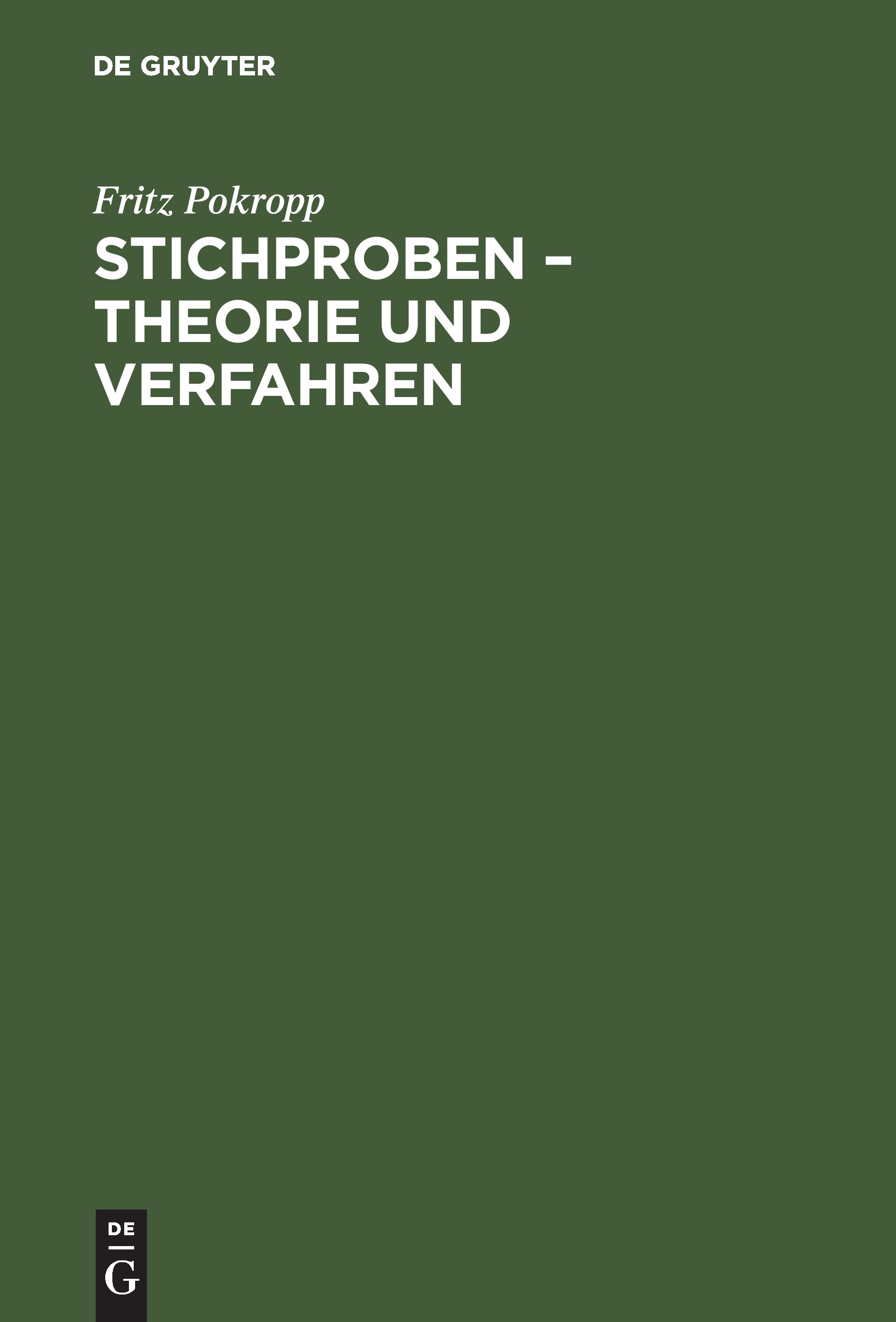 Vorderes Coverbild Stichproben - Theorie und Verfahren