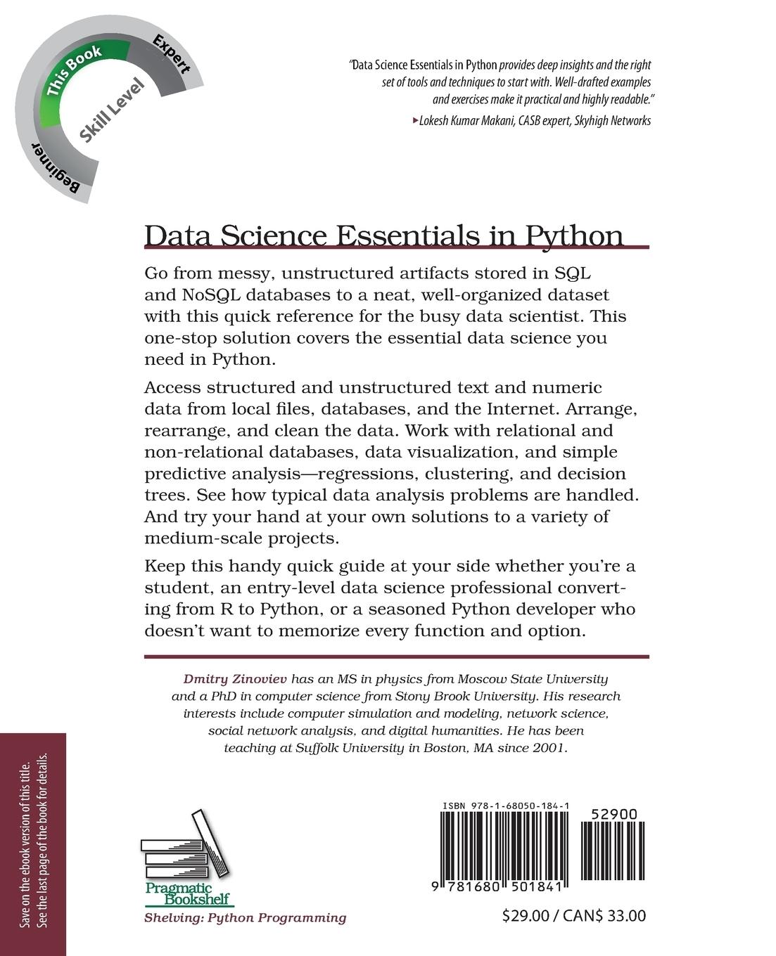 Rückseitencover Data Science Essentials in Python