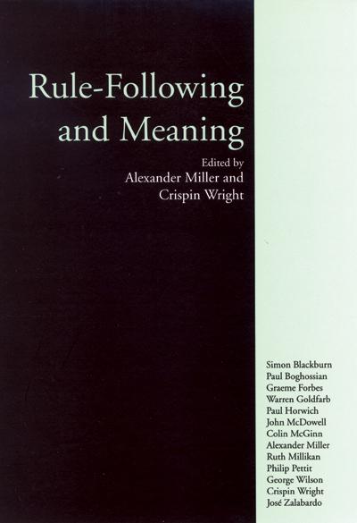 Vorderes Coverbild Rule-Following and Meaning