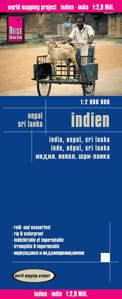 Vorderes Coverbild Reise Know-How Landkarte Indien (1:2.900.000) mit Nepal und Sri Lanka