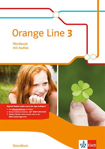 Vorderes Coverbild Orange Line 3 Grundkurs. Workbook mit Audios Klasse 7