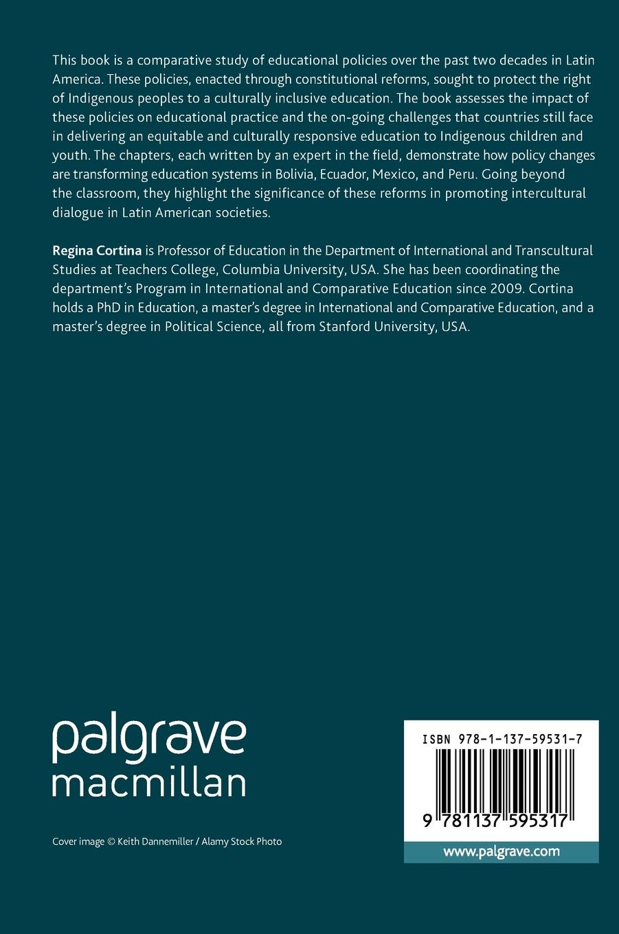 Rückseitencover Indigenous Education Policy, Equity, and Intercultural Understanding in Latin America