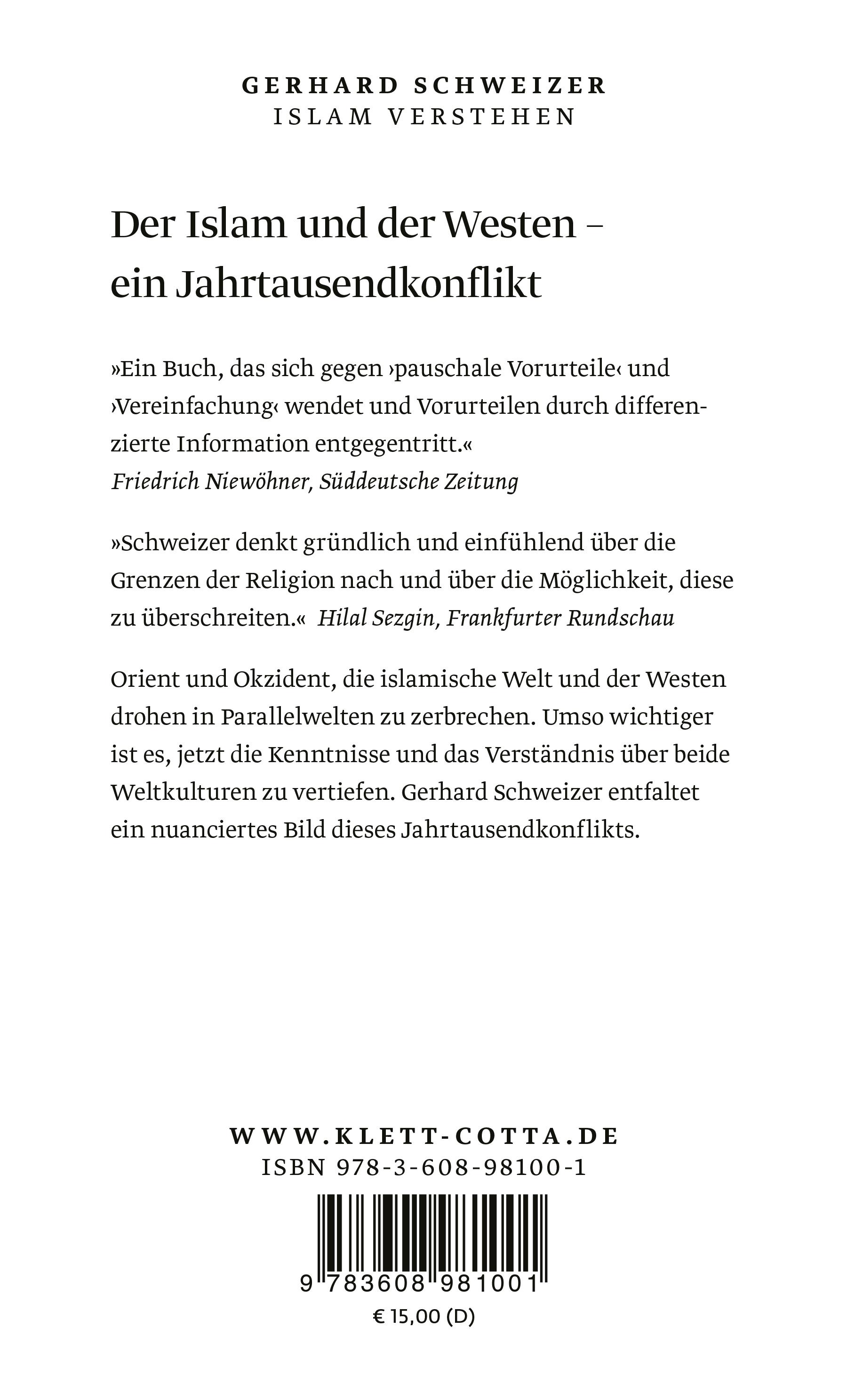 Rückseitencover Islam verstehen