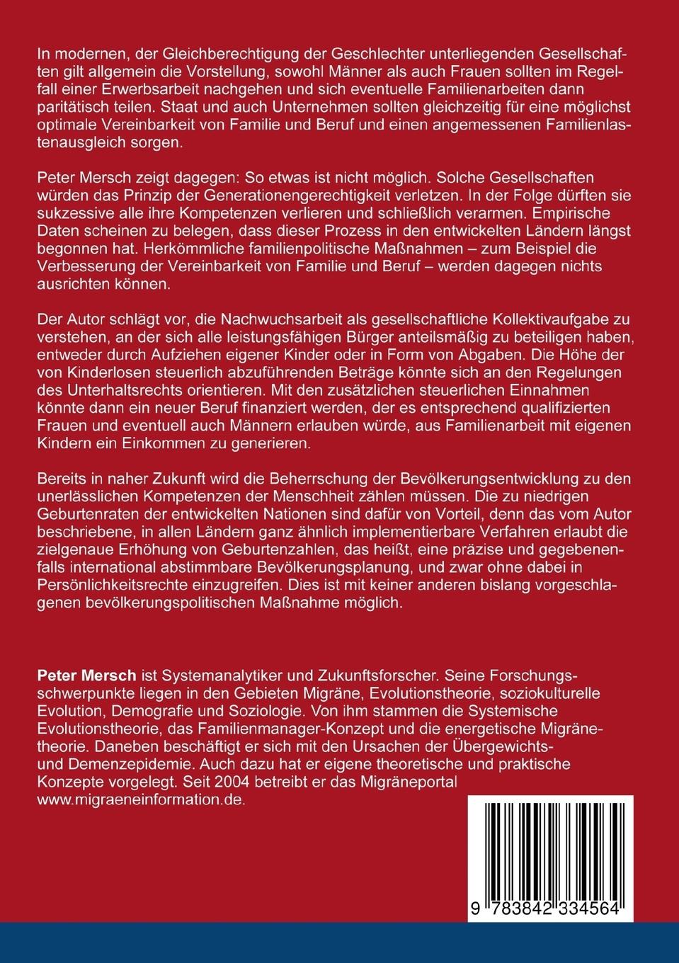 Rückseitencover Familie als Beruf