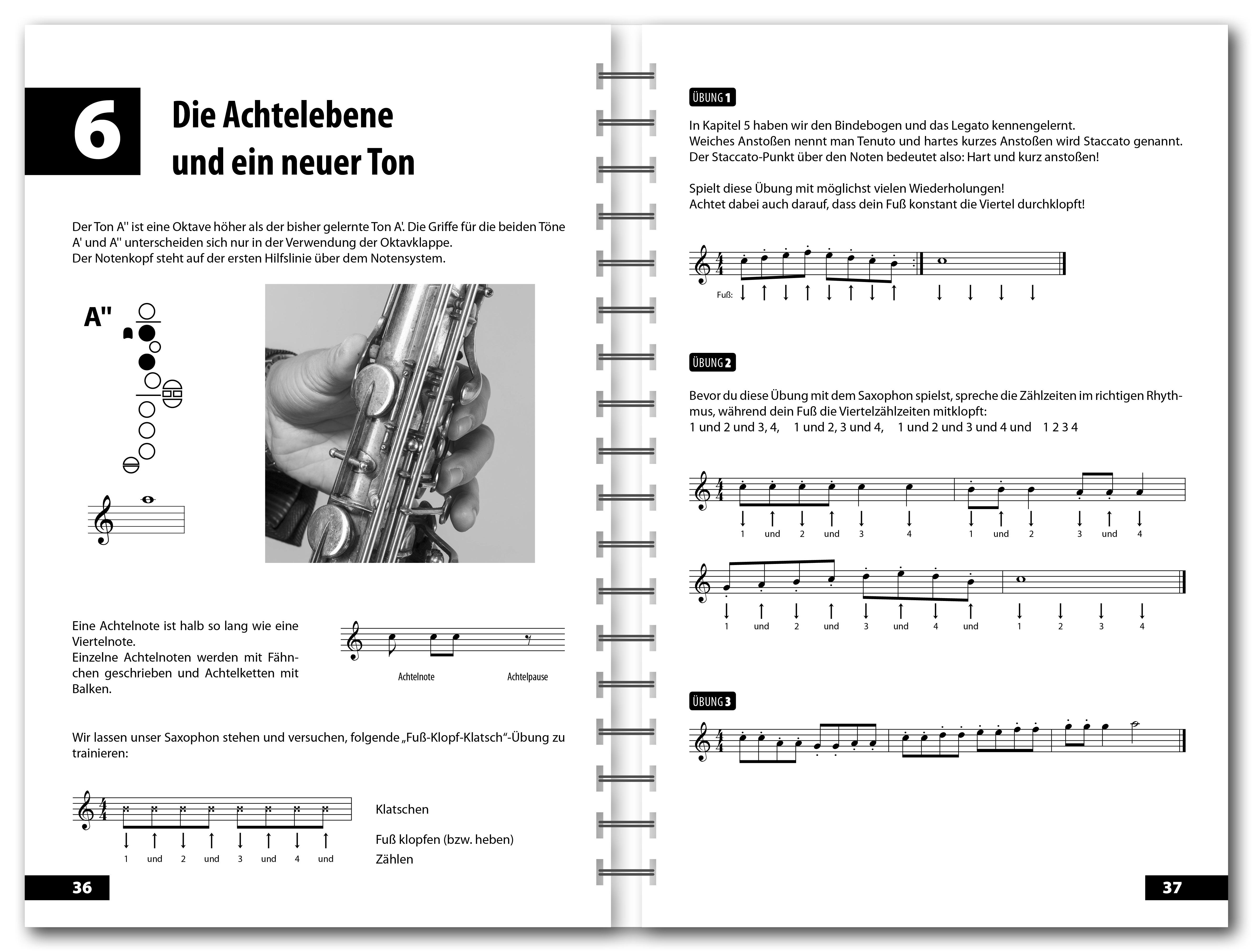 Beispielinhalt (Bild) Das große Buch für Saxophon