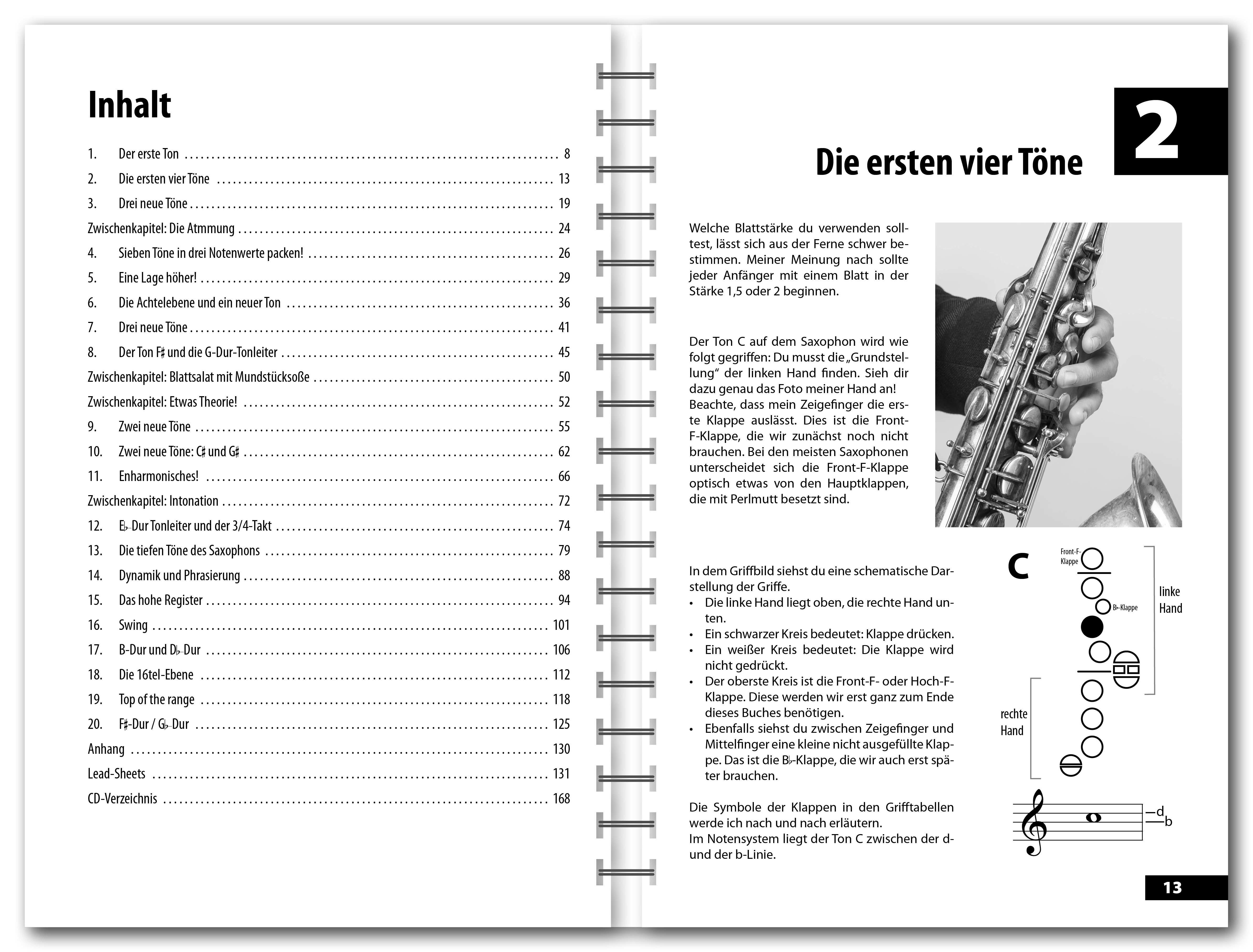 Beispielinhalt (Bild) Das große Buch für Saxophon