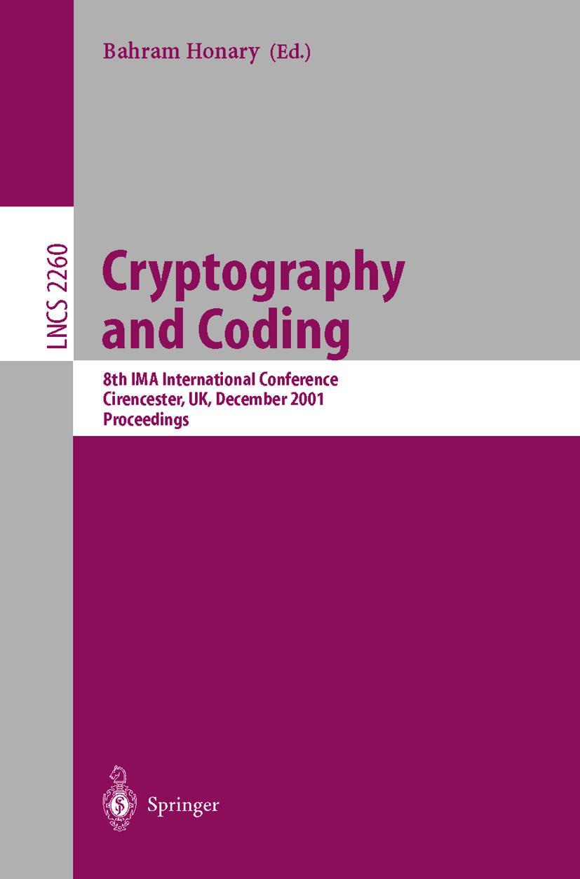 Vorderes Coverbild Cryptography and Coding
