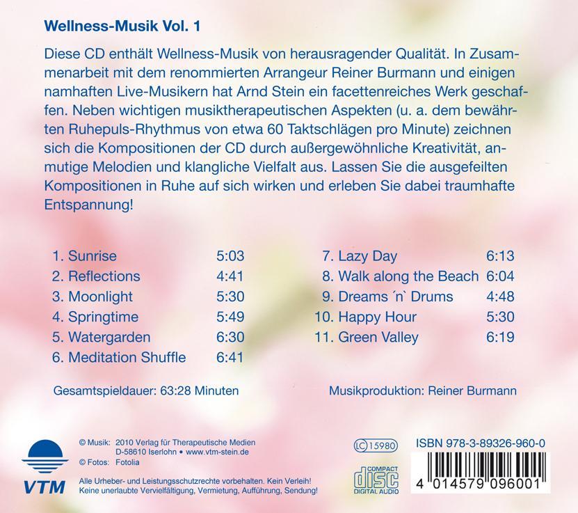 Rückseitencover Wellness Musik. CD