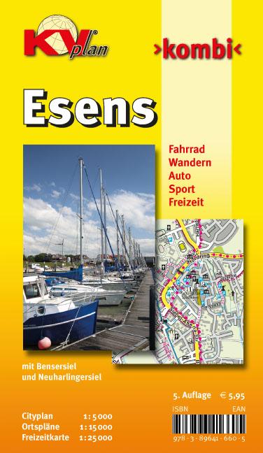 Vorderes Coverbild Esens, KVplan, Radkarte/Freizeitkarte/Stadtplan, 1:25.000 / 1:15.000 / 1:5.000