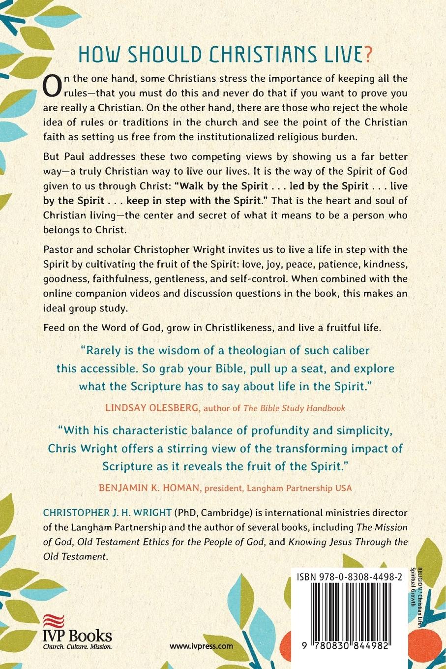 Rückseitencover Cultivating the Fruit of the Spirit