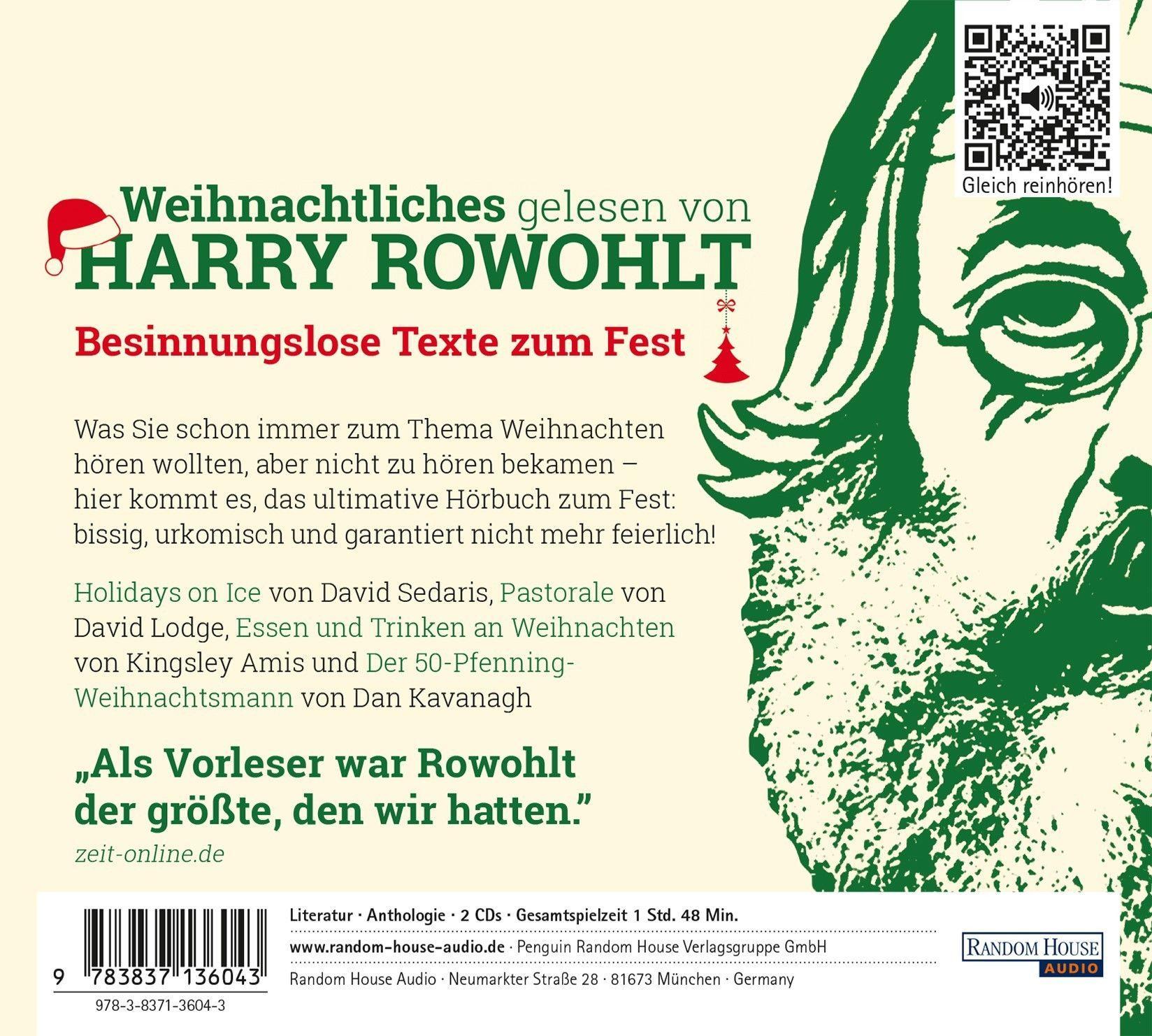Beispielinhalt (Bild) Weihnachtliches gelesen von Harry Rowohlt