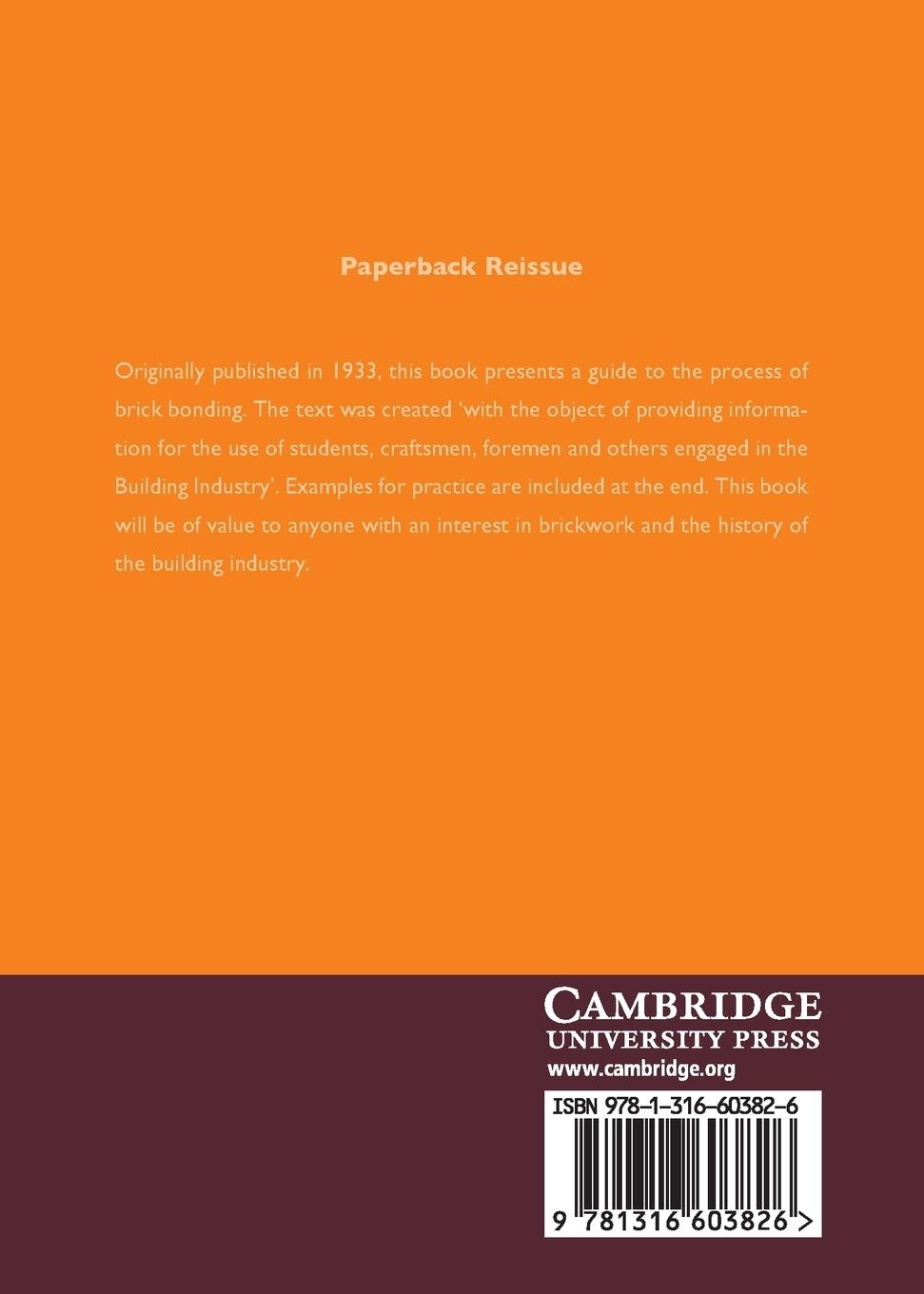 Rückseitencover The Bonding of Brickwork