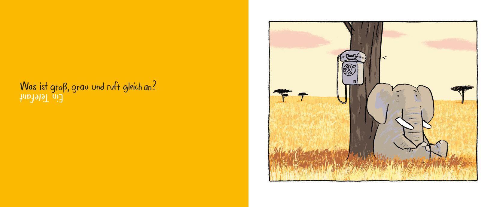 Beispielinhalt (Bild) Was sitzt im Wald und winkt?