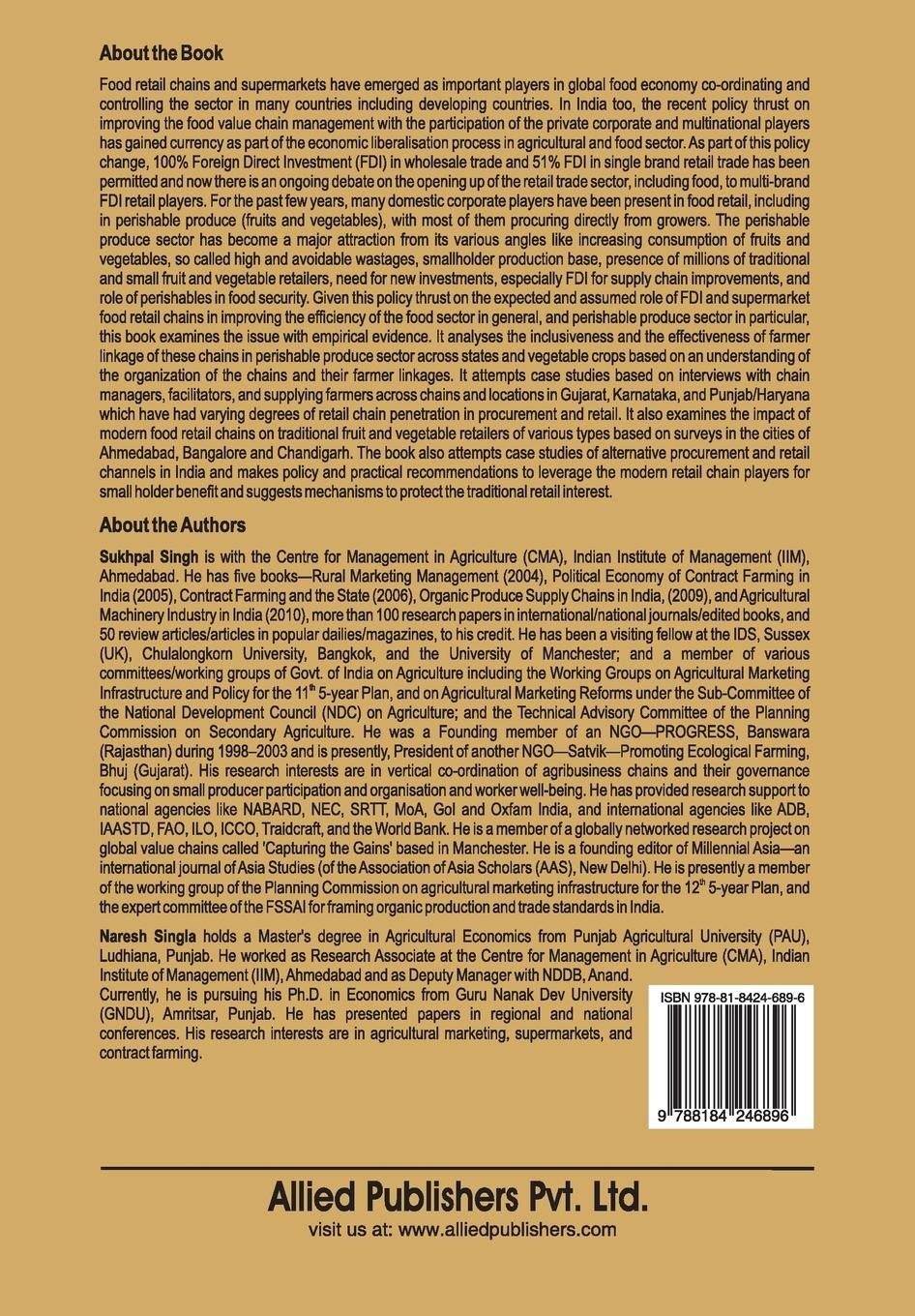 Rückseitencover Fresh Food Retail Chains in India